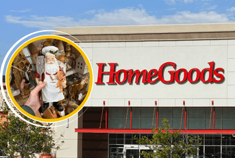 HomeGoods store and Santa Claus decor 