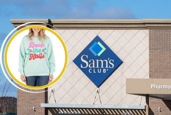 Sam&#x27;s Club store with holiday sweater
