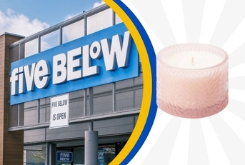Five below storefront with candle