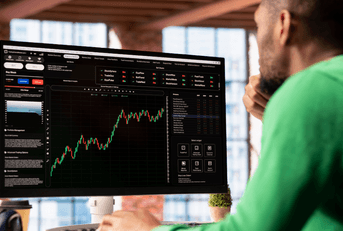 Day trader using computer