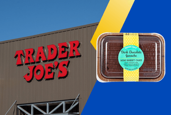 Trader Joe&#x27;s store with chocolate sheet cake