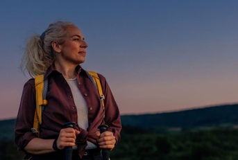 mature woman hiking