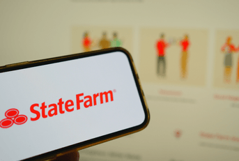 State Farm logo on phone and website