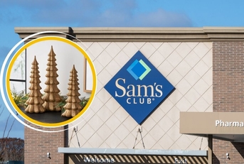 Sam&#x27;s Club store with resin Christmas trees