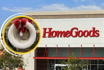 homegood storefront and holiday wreath
