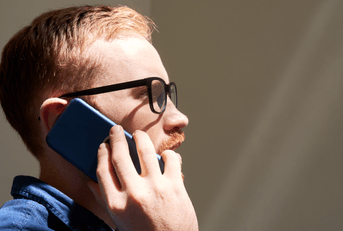 Man talking on mobile phone