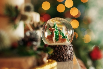 Snow globe on a shelf