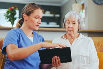 Nurse and senior patient