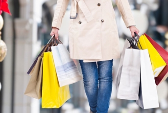 woman holiday shopping