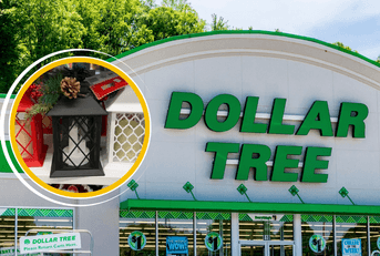 Dollar tree storefront and product collage