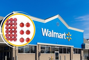 Walmart store with Christmas ornaments