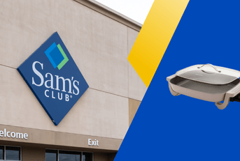 Collage of Sam&#x27;s Club front store and an electric pan product