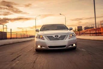 Toyota Camry on the highway 