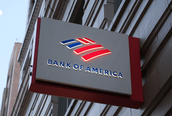 Bank of America sign on building