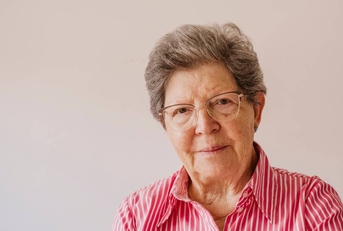 Portrait of 80 year old woman smiling