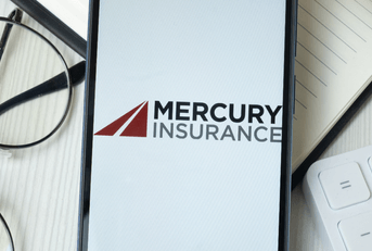 Mercury car insurance logo on a smart phone