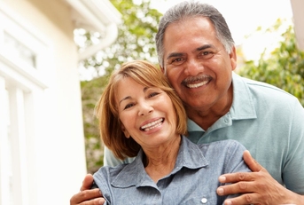 smiling older couple