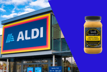 Aldi storefront and product