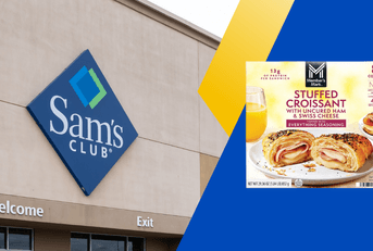 Collage of Sam's Club storefront and product