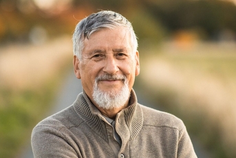 portrait of a senior man outdoors