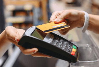 Paying at a store with credit card