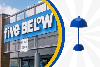 Five Below store with mushroom lamp