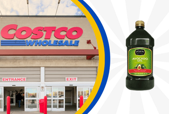 Costco storefront and avocado oil product collage