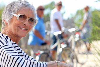 67-year-old woman on bike
