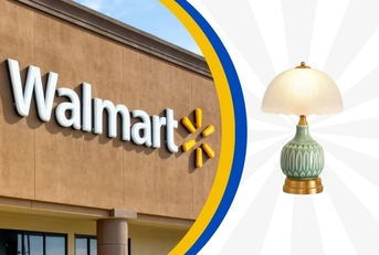 Walmart store and vintage lamp