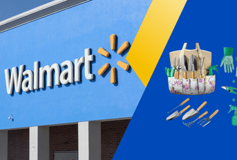 Collage of Walmart storefront and product