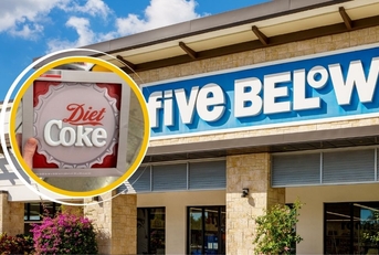 five below storefront and diet coke sign