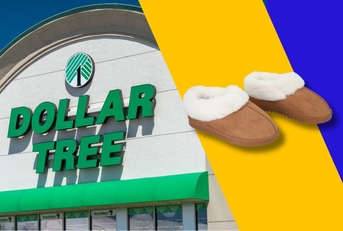 dollar tree storefront and slippers