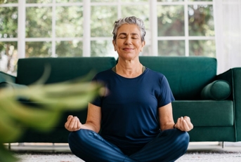 senior woman meditating