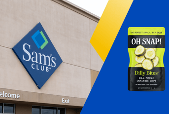 Collage of Sam's Club storefront and a snack product 
