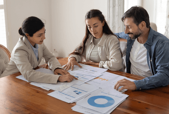 Young couple meeting with financial advisor