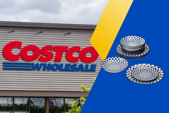 Costco storefront with dinnerware set