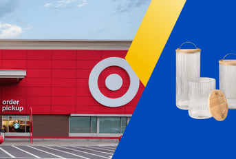Collage of Target storefront and canister set product