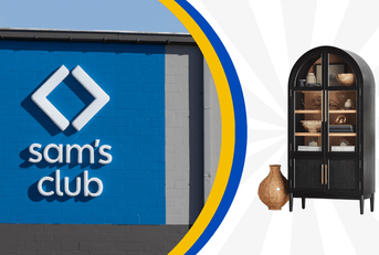 Collage of Sam's Club logo and a large furniture product