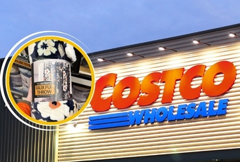 Costco storefront with throw blanket