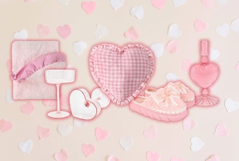 Collage of Valentine's Day items from Five Below