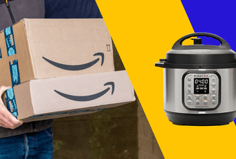 Collage of Amazon Prime boxes and a Instant Pot product