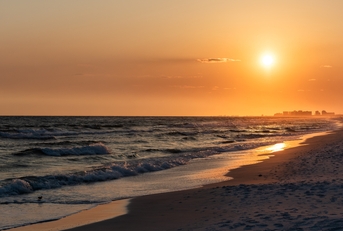 Orange yellow sunset in Santa Rosa Beach