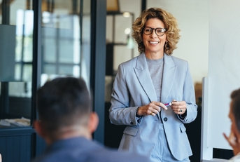 Business woman doing a presentation