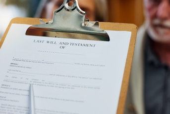 Last will and testament document 