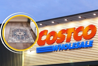 Costco store sign with rug