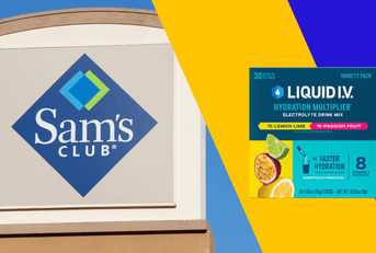 Collage of Sam's Club logo and a LIQUIDIV product