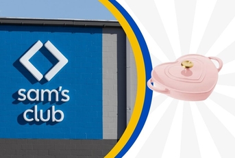 Sam's Club sign with heart shaped Dutch oven