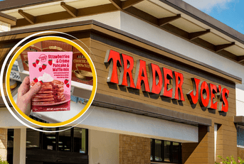 Collage of Trader Joe's storefront and a product photo