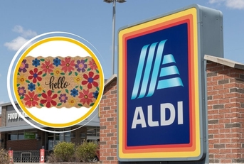 Aldi sign with doormat