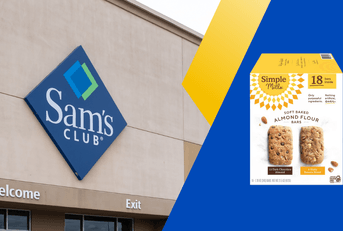 Collage of Sam's Club storefront and a box of cookies product